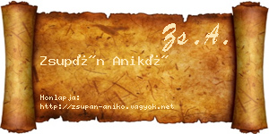 Zsupán Anikó névjegykártya